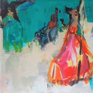 Gauklerfest, Acryl auf Leinwand, 80 cm  x 80 cm, verkauft