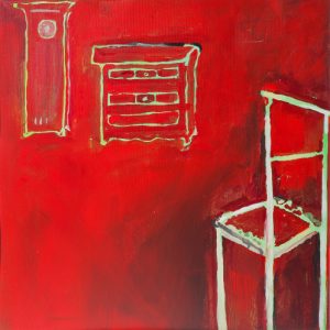 Matisse - Zimmer, Acryl auf Pappe, 44cm x 44cm