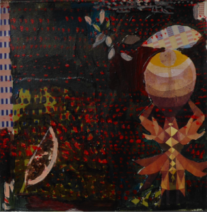 War das nicht Klee, Acryl und Papier auf Papppe, 17 cm x 17 cm